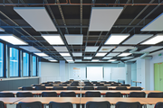 University Pierre und Marie Curie, Paris, France, Reference, sail design, lighting element, classroom, lecture hall, reference, integrated lighting, Ceiling canvas